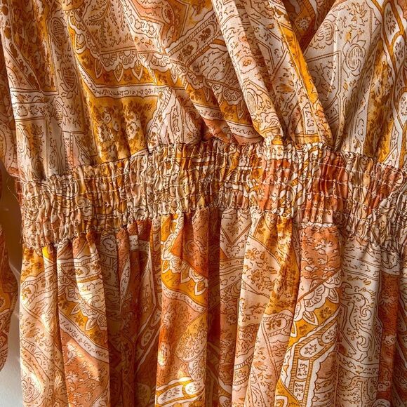 Kate & Lily women's deep V neck long sleeve maxi chiffon dress sz 14 - Picture 8 of 8